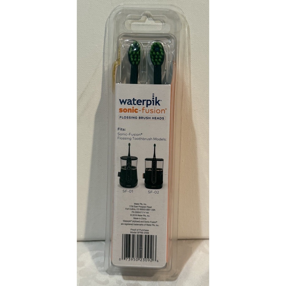 Waterpik Sonic Fusion Compact Flossing Brush Heads 2 Heads  SF-01 and‎ SF-02